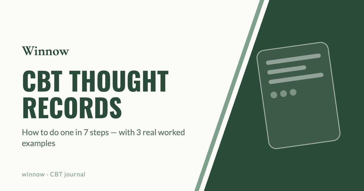 How to Do a CBT Thought Record: 3 Real Examples